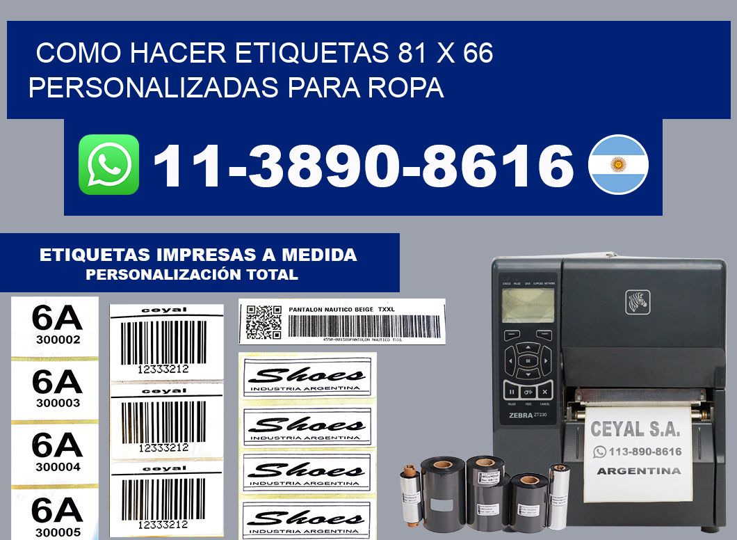 como hacer etiquetas 81 x 66 personalizadas para ropa