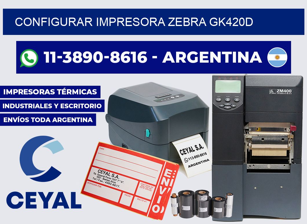 configurar impresora Zebra GK420d