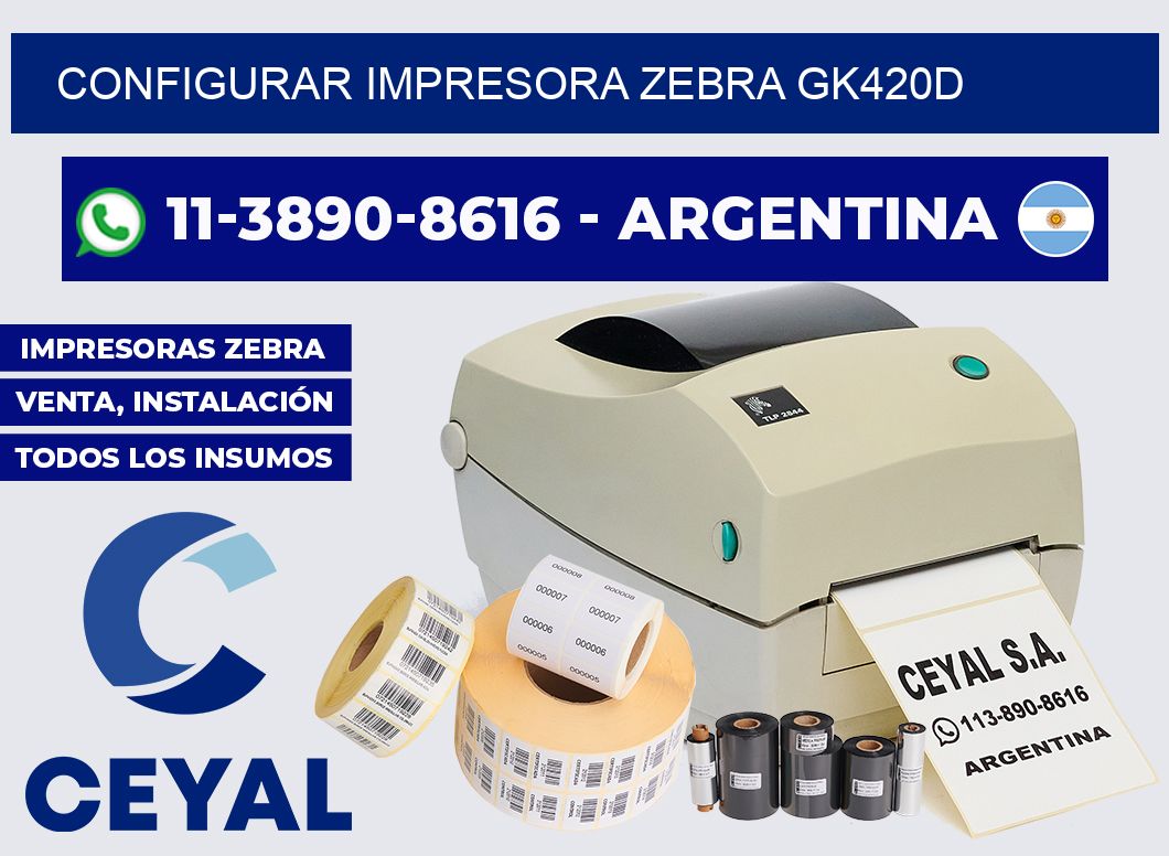configurar impresora Zebra GK420d