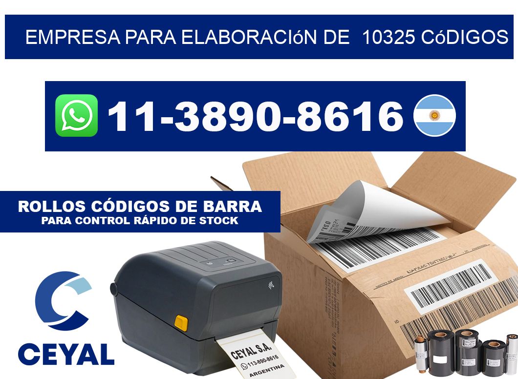 empresa para elaboración de  10325 códigos