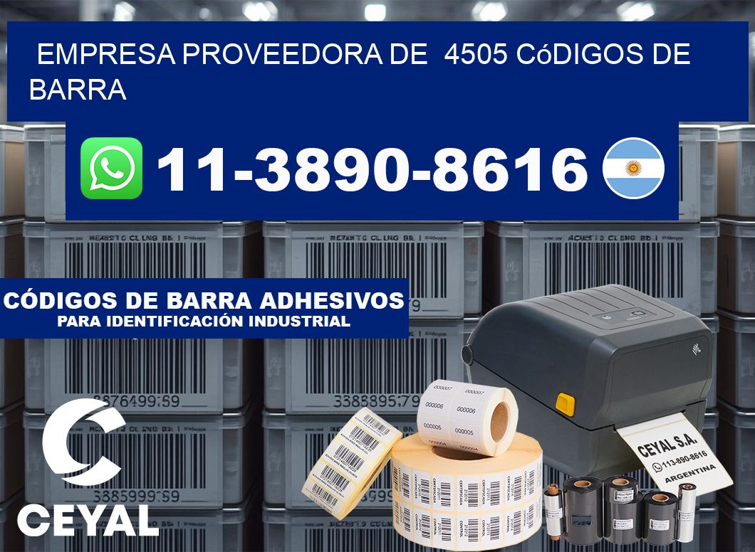 empresa proveedora de  4505 códigos de barra