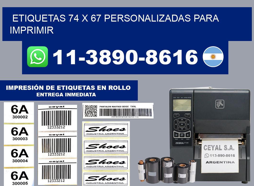 etiquetas 74 x 67 personalizadas para imprimir