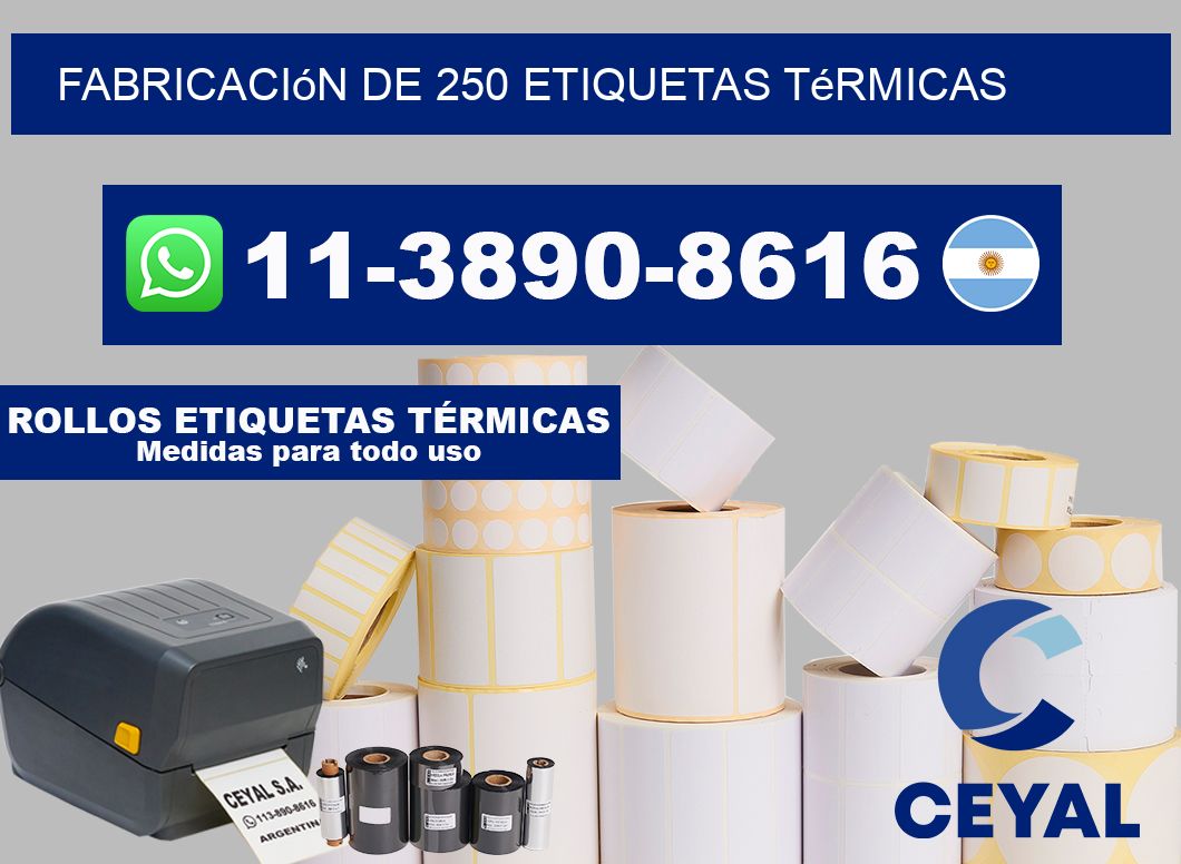 fabricación de 250 etiquetas térmicas