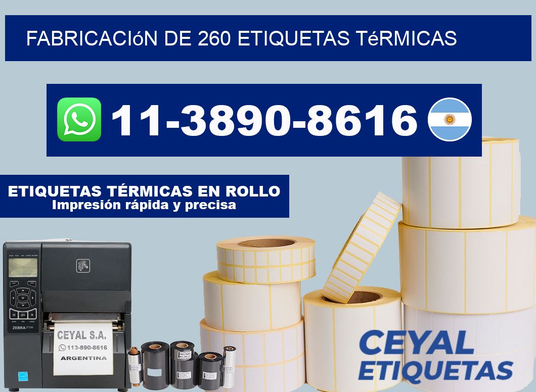 fabricación de 260 etiquetas térmicas