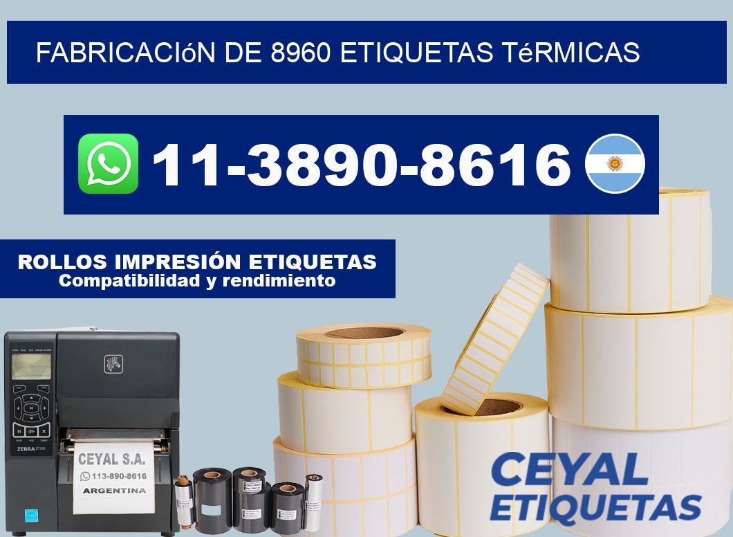fabricación de 8960 etiquetas térmicas