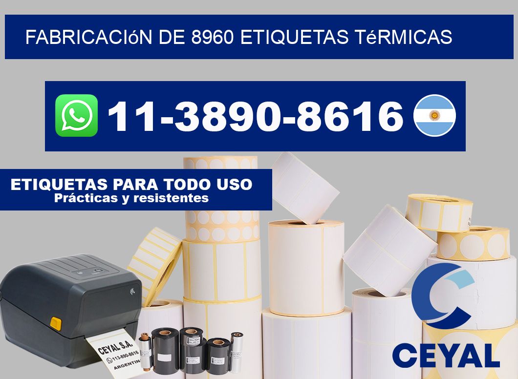 fabricación de 8960 etiquetas térmicas