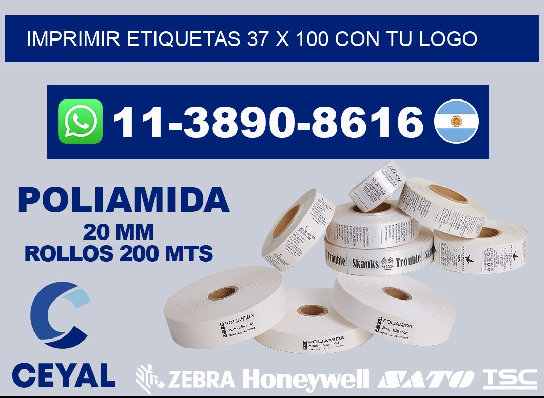 imprimir etiquetas 37 x 100 con tu logo