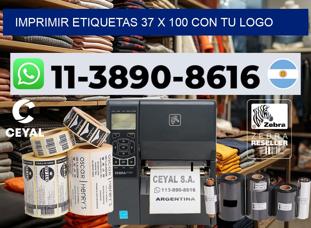 imprimir etiquetas 37 x 100 con tu logo