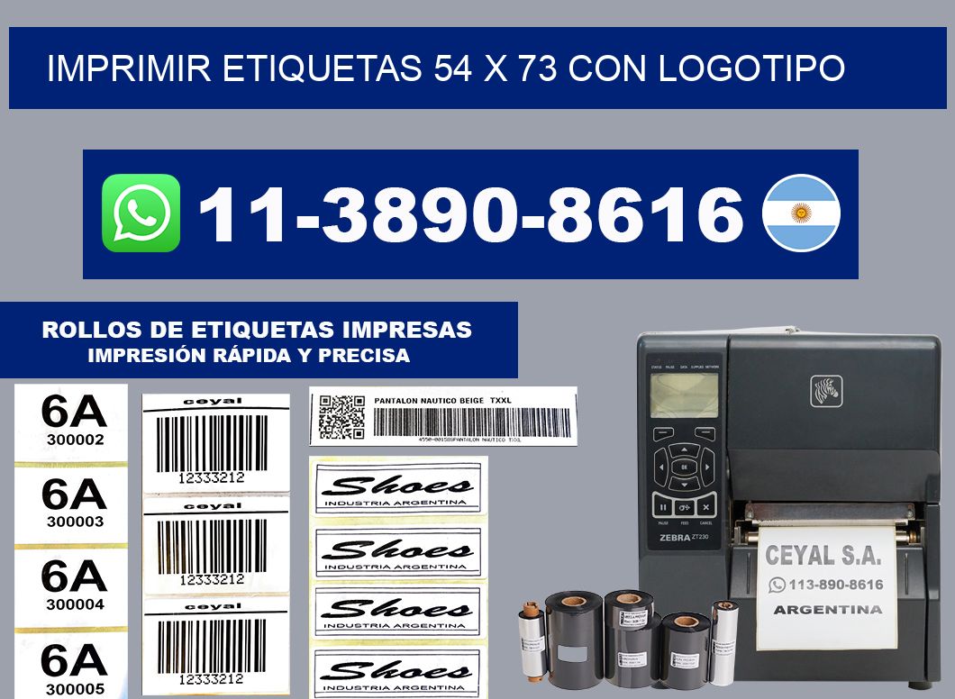 imprimir etiquetas 54 x 73 con logotipo