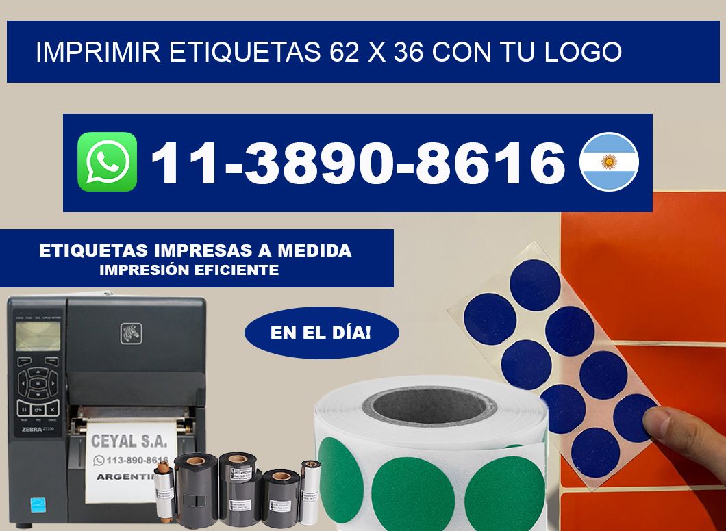 imprimir etiquetas 62 x 36 con tu logo