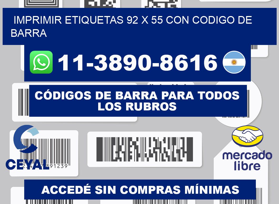 imprimir etiquetas 92 x 55 con codigo de barra
