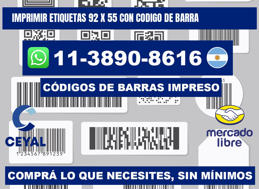 imprimir etiquetas 92 x 55 con codigo de barra