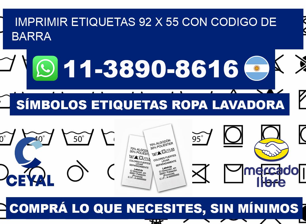 imprimir etiquetas 92 x 55 con codigo de barra