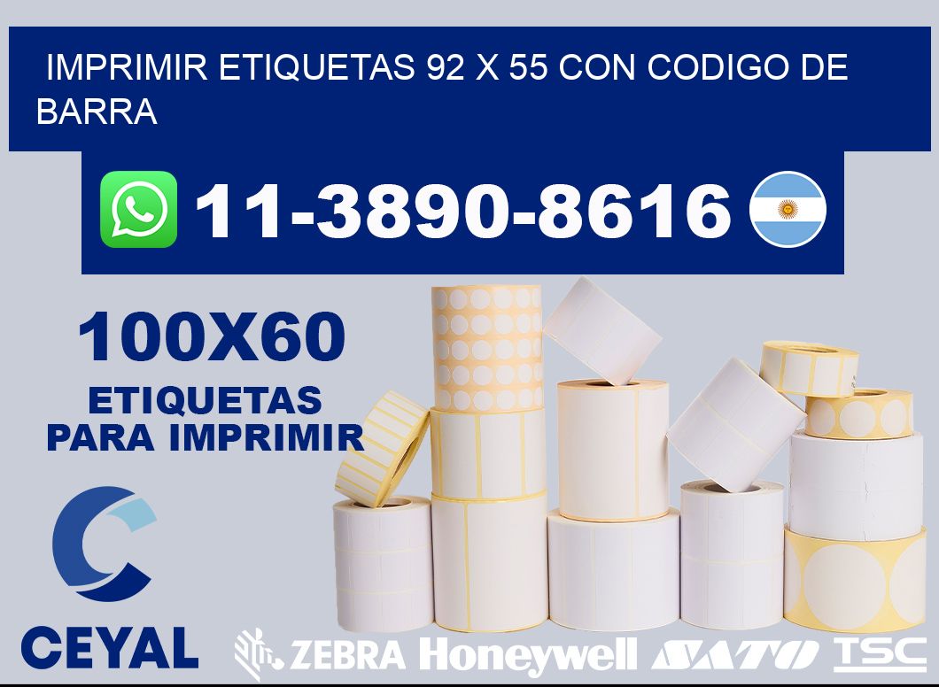 imprimir etiquetas 92 x 55 con codigo de barra