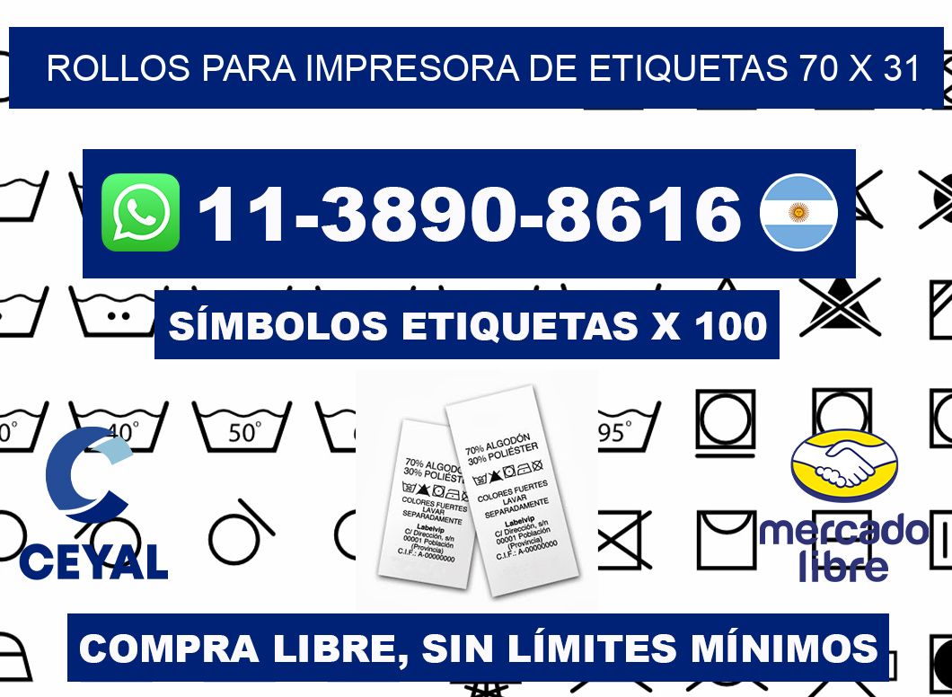 rollos para impresora de etiquetas 70 x 31