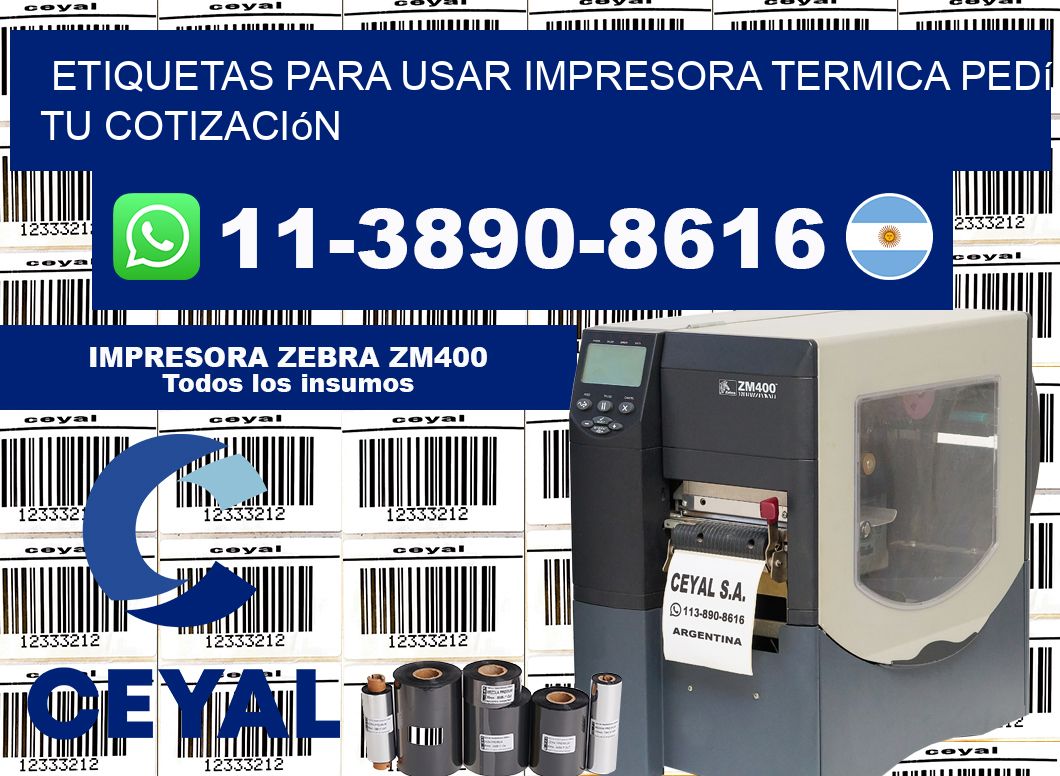 ETIQUETAS PARA USAR IMPRESORA TERMICA Pedí tu cotización