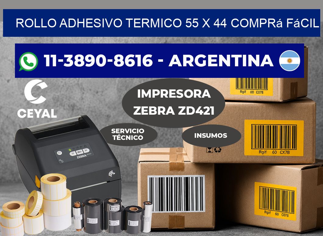 ROLLO ADHESIVO TERMICO 55 x 44 Comprá fácil