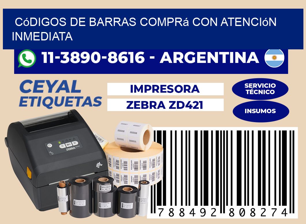 códigos de barras Comprá con atención inmediata