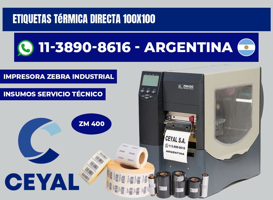 etiquetas térmica directa 100x100
