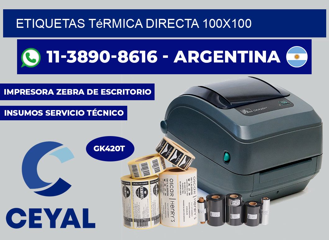 etiquetas térmica directa 100x100