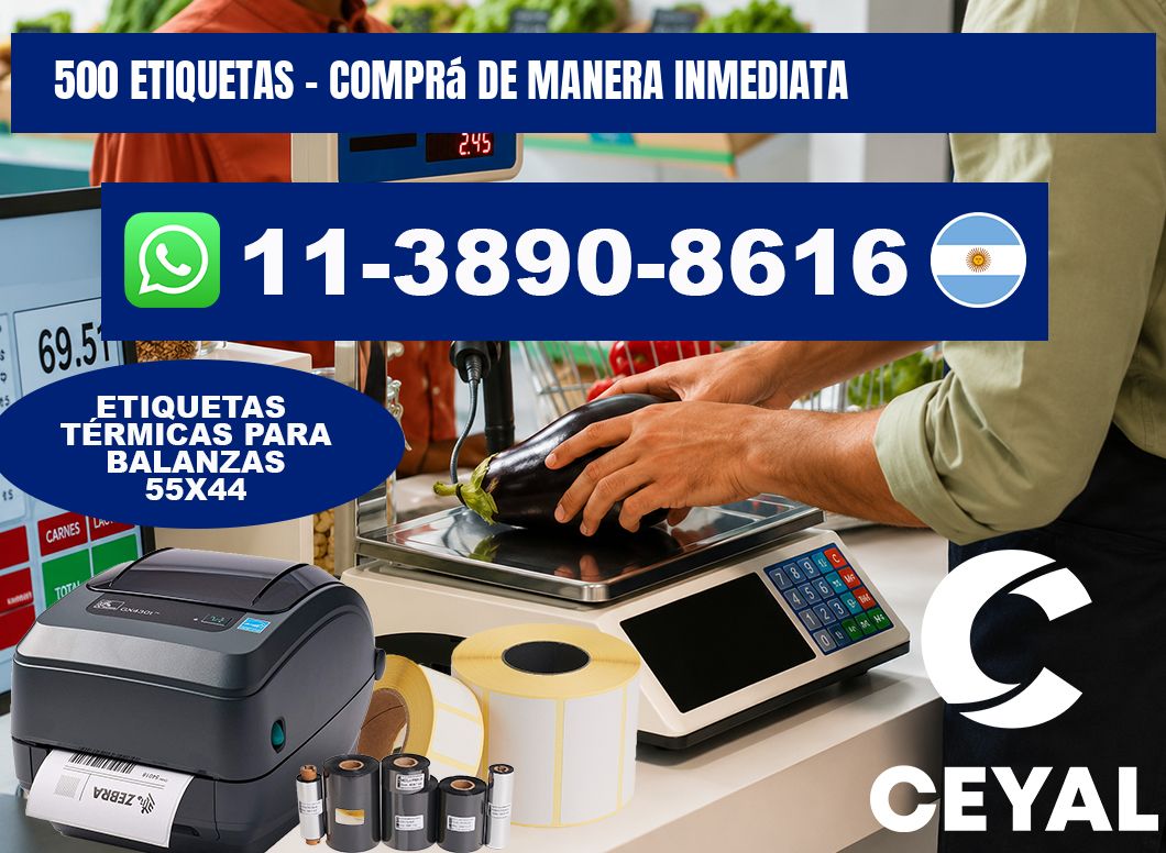 500 ETIQUETAS - Comprá de manera inmediata
