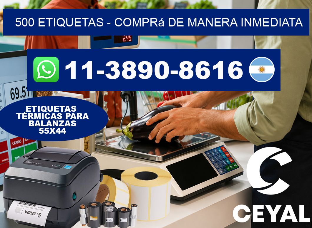 500 ETIQUETAS - Comprá de manera inmediata