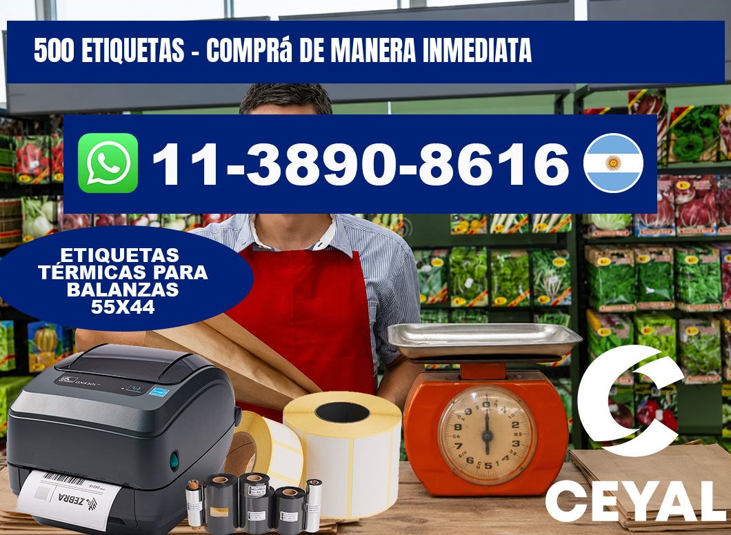 500 ETIQUETAS - Comprá de manera inmediata