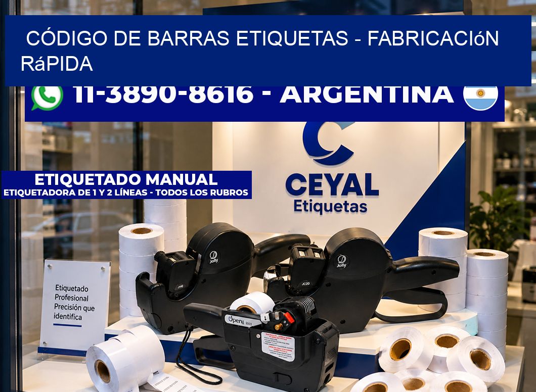CÓDIGO DE BARRAS ETIQUETAS - Fabricación rápida