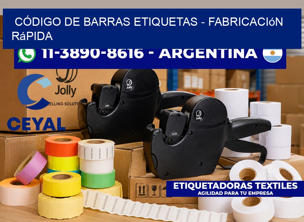 CÓDIGO DE BARRAS ETIQUETAS - Fabricación rápida
