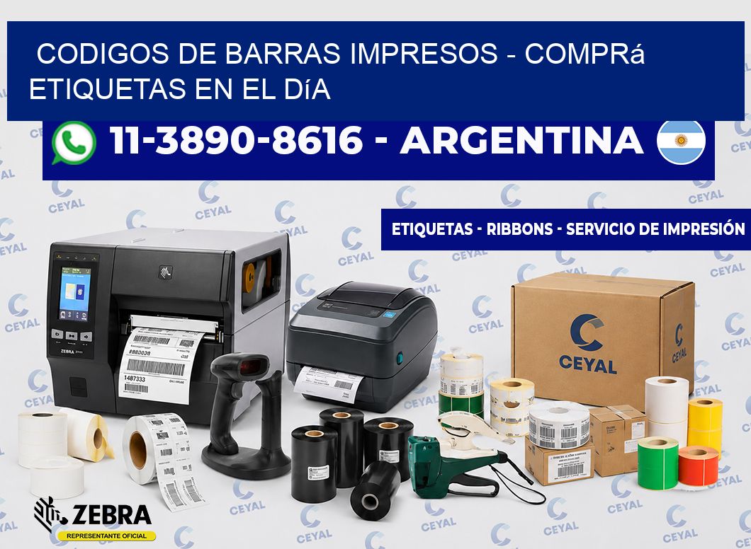 CODIGOS DE BARRAS IMPRESOS - Comprá etiquetas en el día