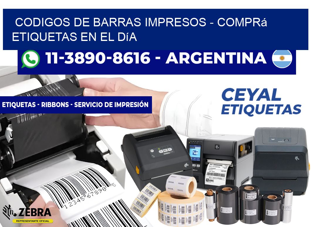 CODIGOS DE BARRAS IMPRESOS - Comprá etiquetas en el día