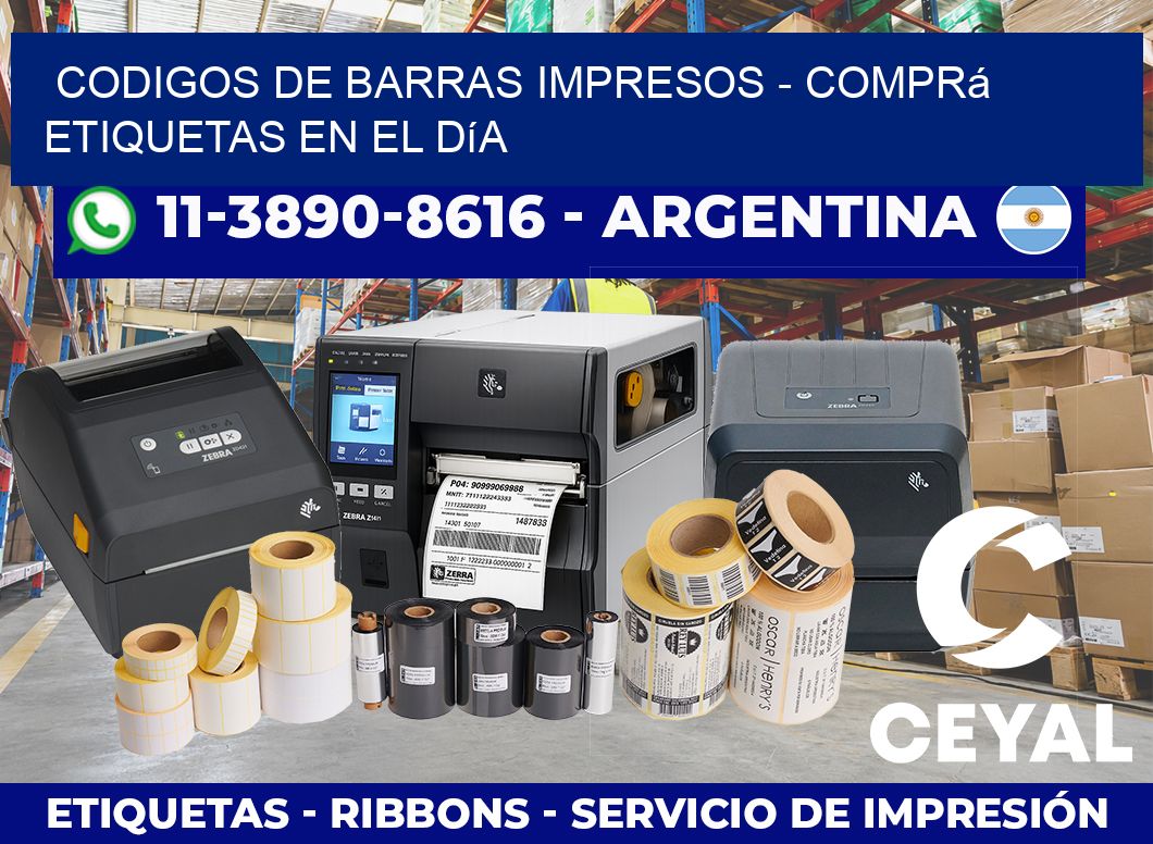 CODIGOS DE BARRAS IMPRESOS – Comprá etiquetas en el día