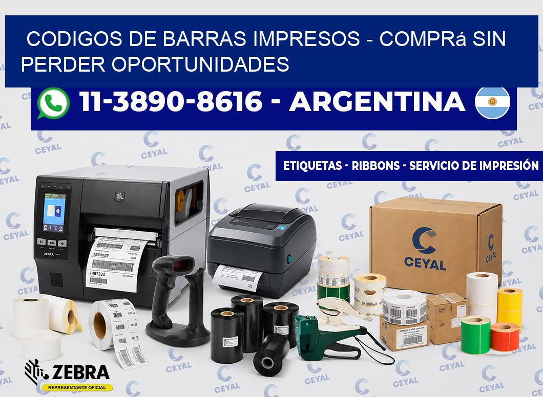 CODIGOS DE BARRAS IMPRESOS - Comprá sin perder oportunidades