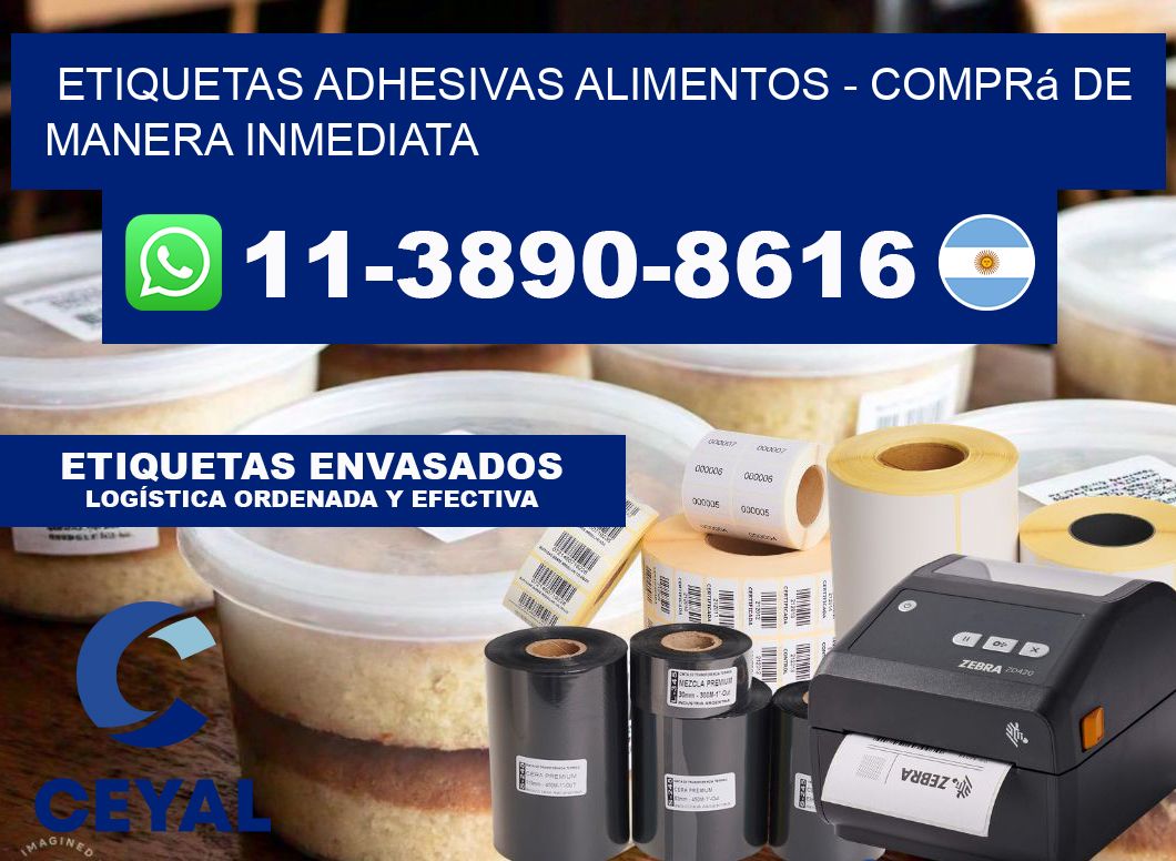 ETIQUETAS ADHESIVAS ALIMENTOS - Comprá de manera inmediata
