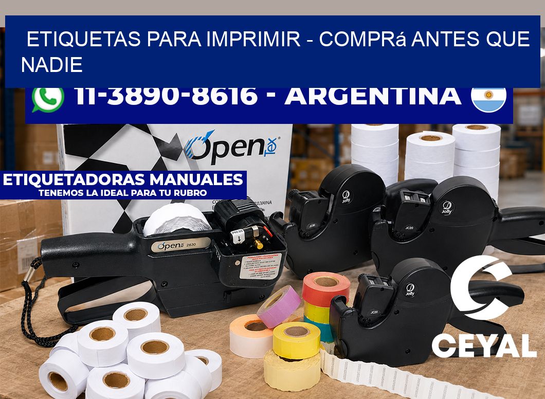 ETIQUETAS PARA IMPRIMIR - Comprá antes que nadie