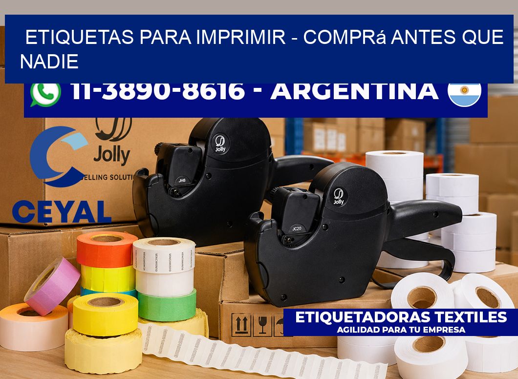 ETIQUETAS PARA IMPRIMIR - Comprá antes que nadie