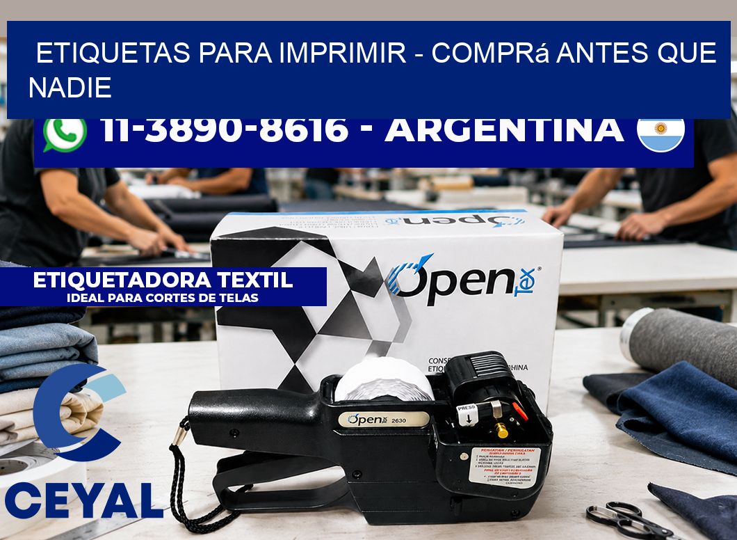 ETIQUETAS PARA IMPRIMIR – Comprá antes que nadie
