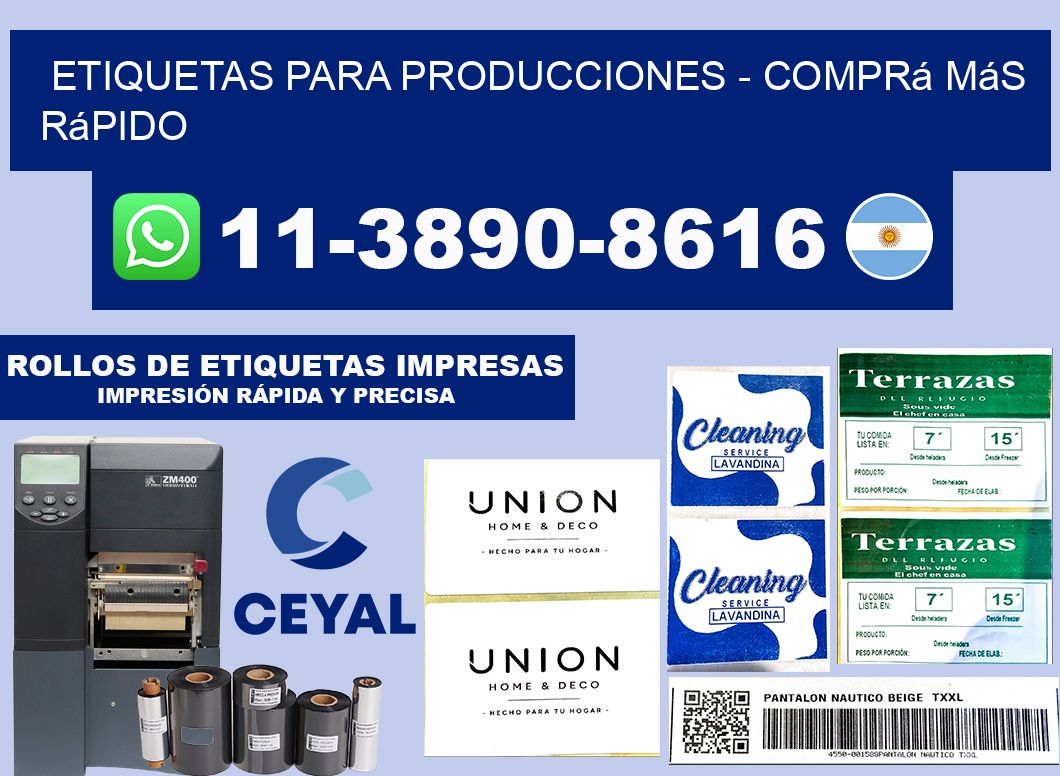 ETIQUETAS PARA PRODUCCIONES - Comprá más rápido
