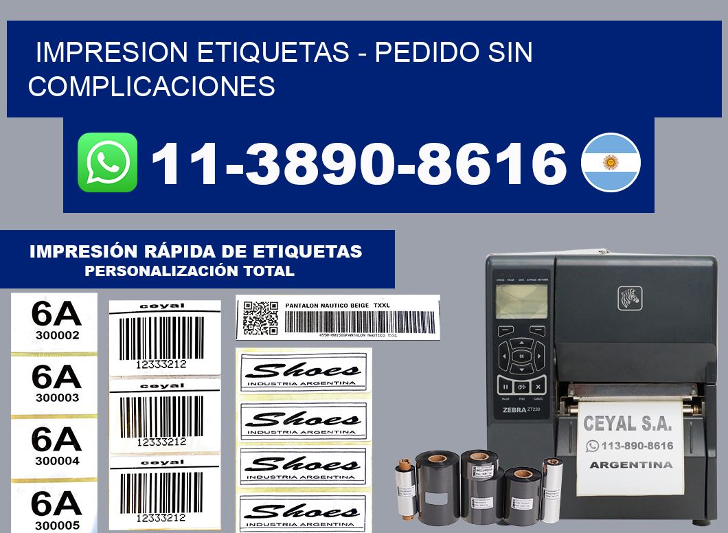 IMPRESION ETIQUETAS - Pedido sin complicaciones