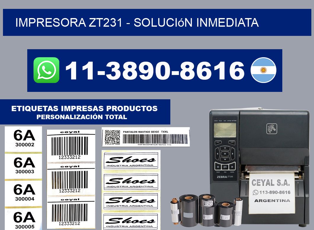 IMPRESORA ZT231 - Solución inmediata