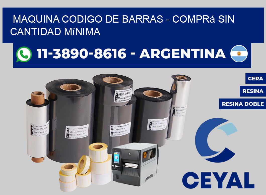MAQUINA CODIGO DE BARRAS - Comprá sin cantidad mínima