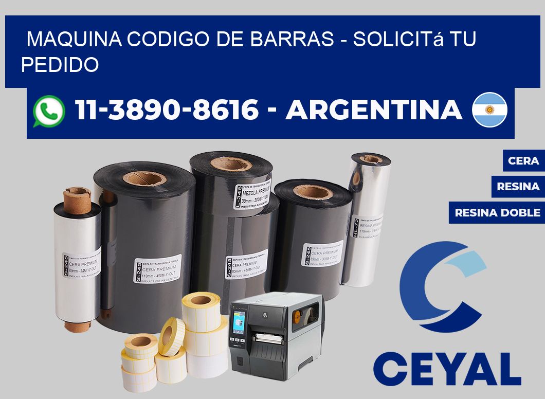 MAQUINA CODIGO DE BARRAS - Solicitá tu pedido