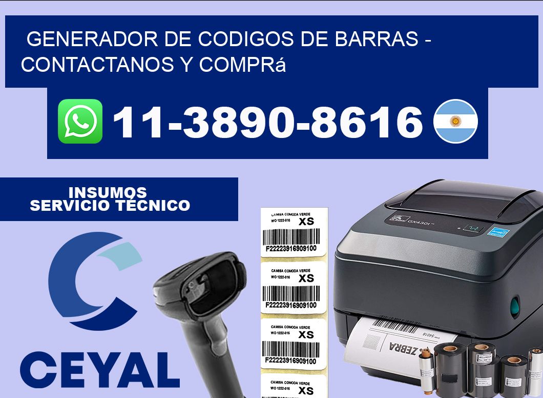 generador de codigos de barras - Contactanos y comprá