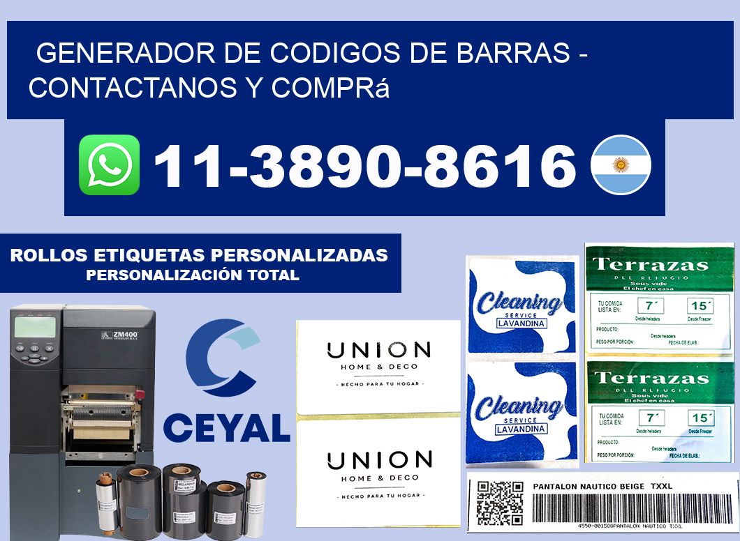 generador de codigos de barras - Contactanos y comprá