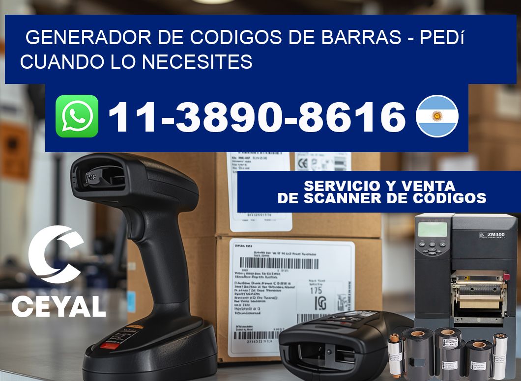 generador de codigos de barras - Pedí cuando lo necesites