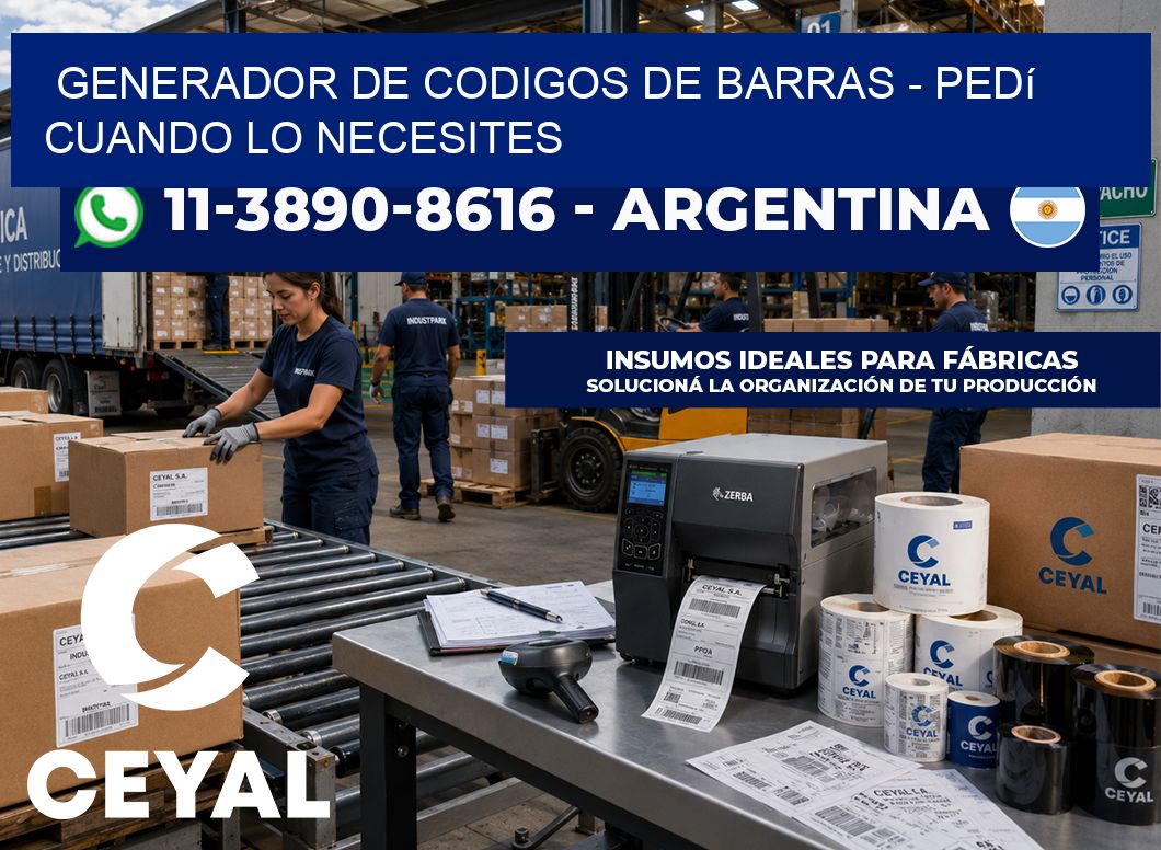 generador de codigos de barras – Pedí cuando lo necesites