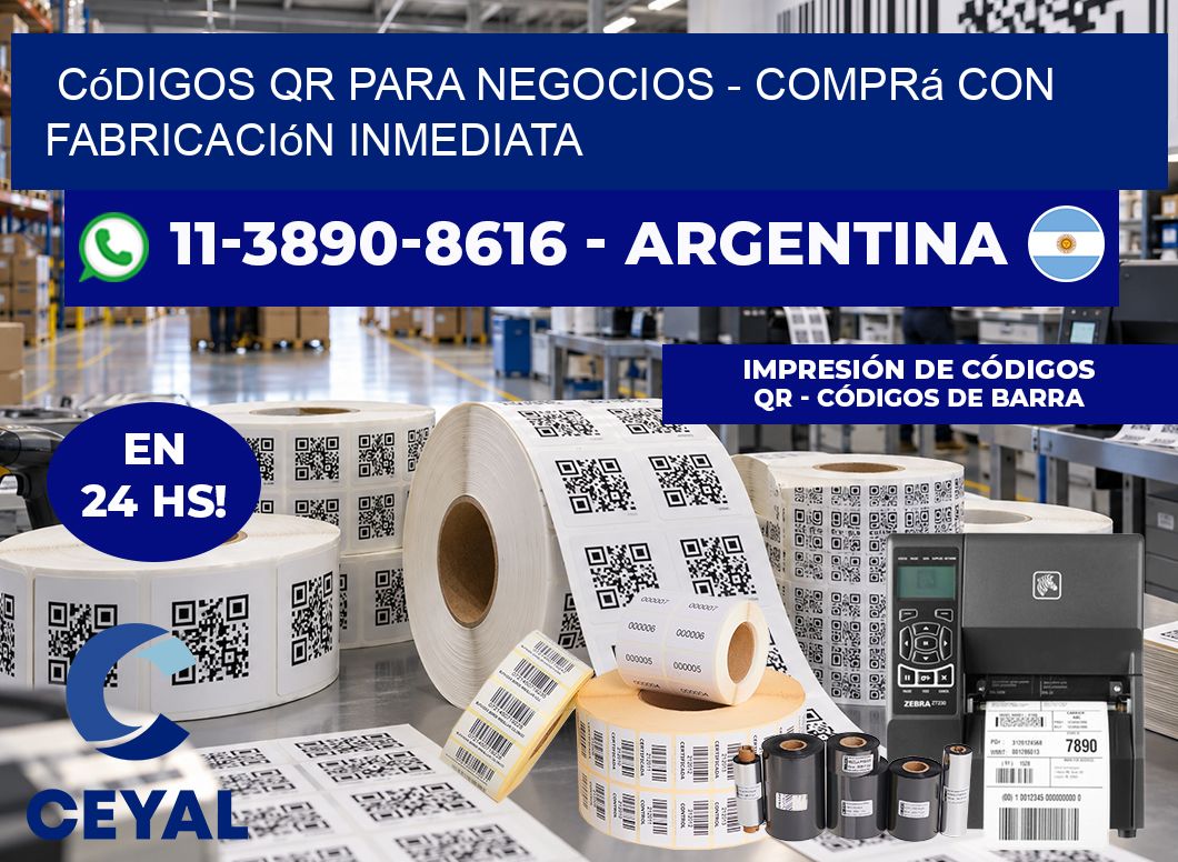 Códigos QR para Negocios - Comprá con fabricación inmediata