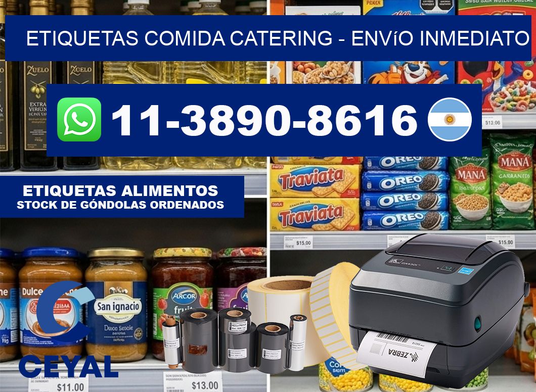 ETIQUETAS COMIDA CATERING - Envío inmediato