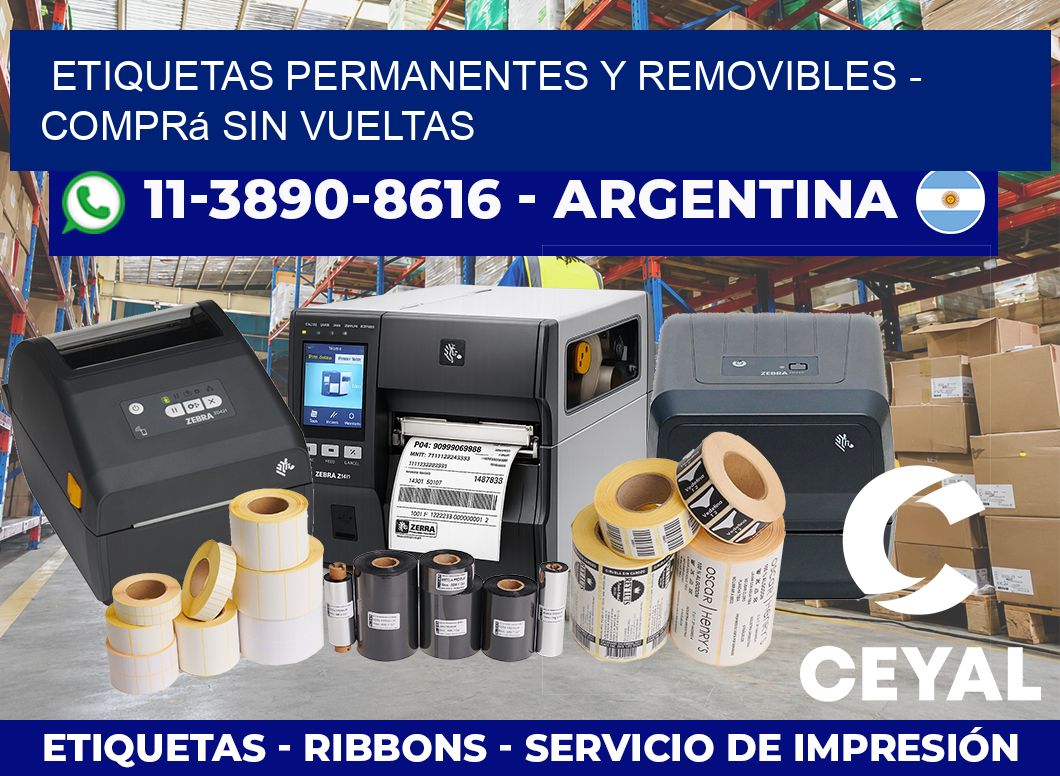ETIQUETAS PERMANENTES Y REMOVIBLES - Comprá sin vueltas
