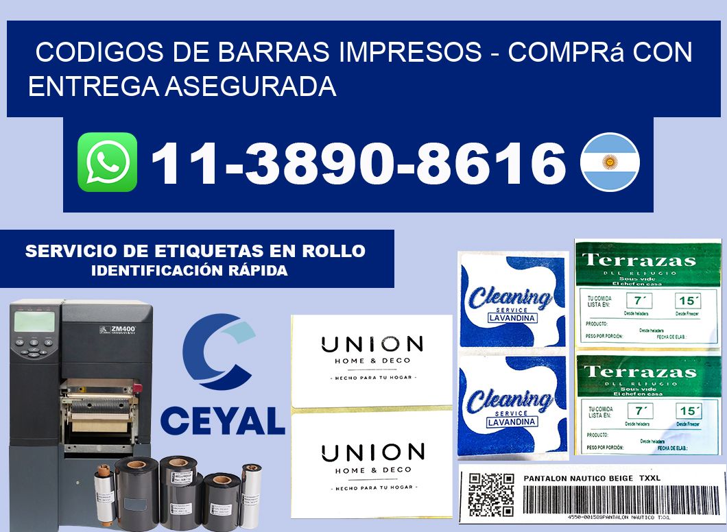 codigos de barras impresos - Comprá con entrega asegurada